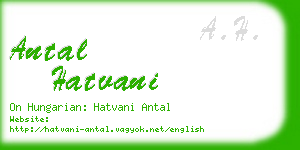 antal hatvani business card